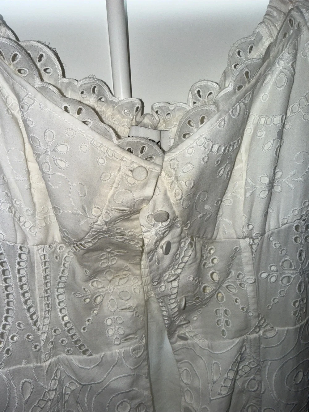 Charo Ruiz White Eyelet Puff-Sleeve Maxi Dress - Picture 3 of 4